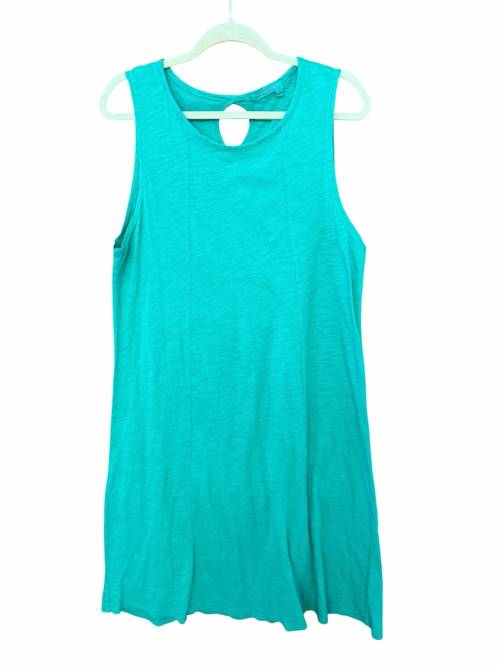 Fresh Produce Emerald Green Cotton Keyhole Back Sleeveless Tank Dress Large